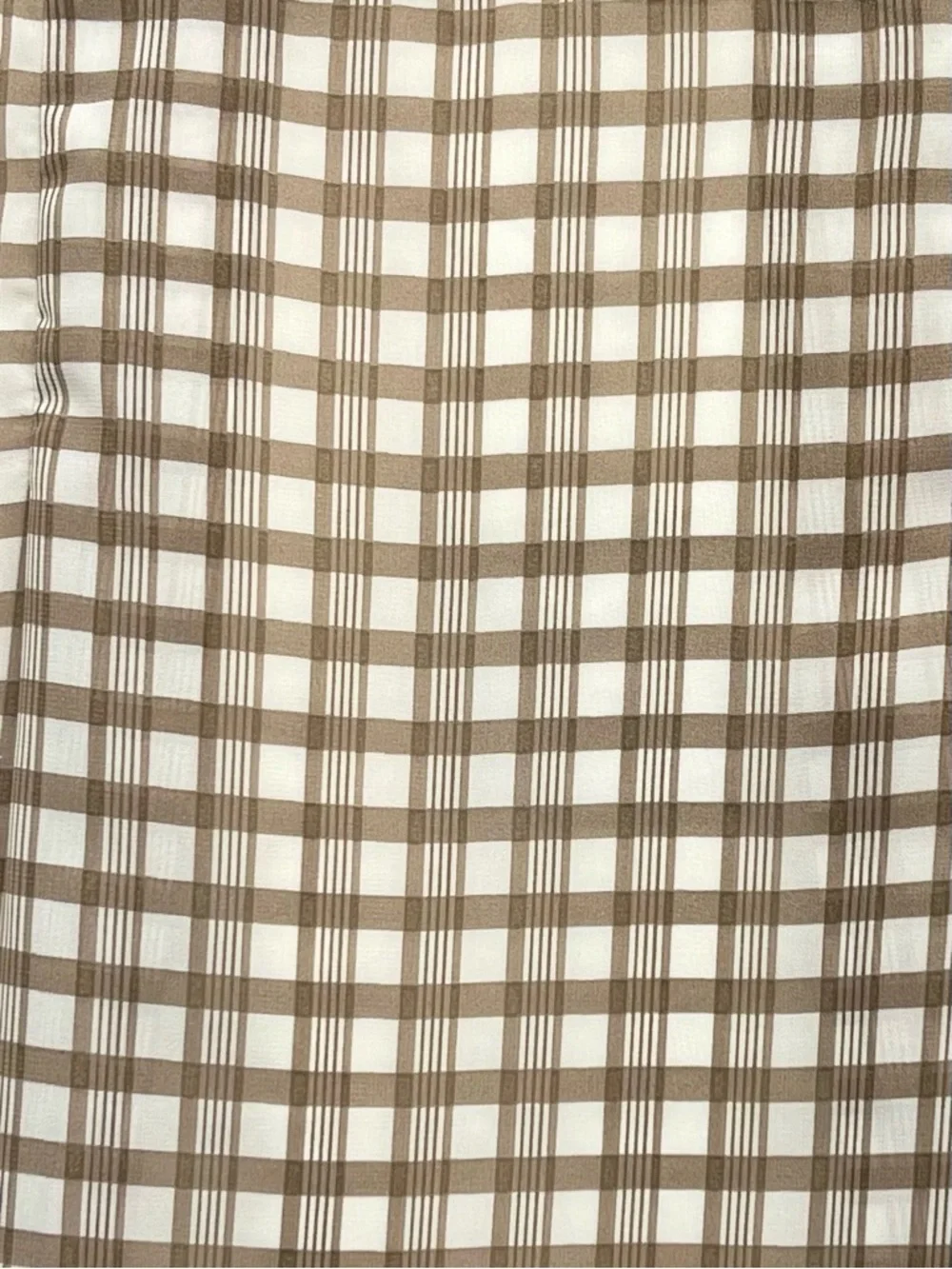 Le Lis Collection Women’s Pleated Mini Skirt Checkered Plaid  White/ Tan Size L